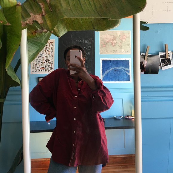 Red Button Down Shirt - Picture 2 of 3